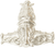 Acanthus Carpe Diem 836839-24 Platinum leave large knob w/ rope small back plate Romanesque style 836839-24