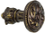 Acanthus & beaded medium knob with column base Rosette style in Antique Brass. 852-3