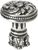 Acanthus & beaded medium knob with column base Rosette style in Chalice. 852-9