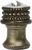 Cache Caché medium round knob with flared foot with an 18mm Swarovski Clear Crystal in Antique Brass. 860B-3C