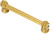 Cache Caché double 4'' cc pull with flared foot with 2 rivoli Swarovski Clear Crystals in Gilded Mercury. 862B-8C