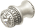 Cache Caché medium round knob with flared foot with an 16mm Swarovski Clear Crystal in Satin. 863B-11C