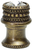Cache Caché medium round knob with flared foot with an 16mm Swarovski Clear Crystal in Antique Brass. 863B-3C