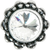 Cache Caché small round knob with flared foot with a rivoli Swarovski Clear Crystal in Chalice. 865B-9C