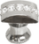 Cache Caché rectangle knob with flared foot with center of 5 rivoli Swarovski Clear Crystals in Platinum. 872B-24C
