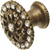Cache Caché medium round knob with flared foot with Swarovski Clear Crystals in Antique Brass. 873-3C