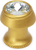 Cache Caché round knob with flared foot with an rivoli Swarovski Clear Crystals in Gilded Mercury. 877B-8C