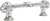 Cache Caché 4'' cc large pull with end & center 7 rivoli Swarovski Clear Crystals in Platinum. 880-24C