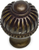Cricket Cage large round knob with flared foot in Antique Brass. 953B-3