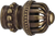 Cricket Cage medium round knob with beaded base in Antique Brass. 969-3