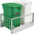 Rev-A-Shelf Aluminum 35 Qrt Waste Container Pull-Out w/Green Compost bin 5349-18CKGR-2