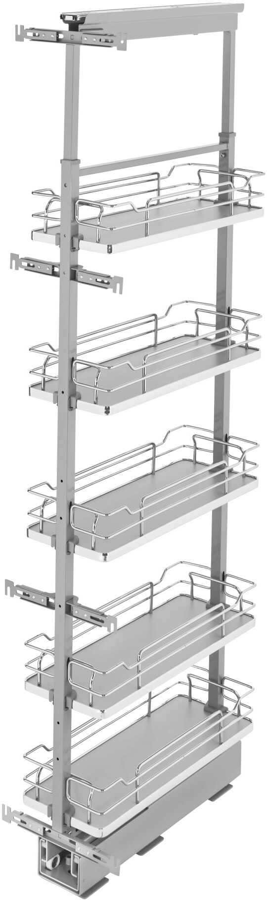 Rev-A-Shelf 13 in Chrome Solid Bottom Pantry Pullout Soft Close 5358-13-Maple