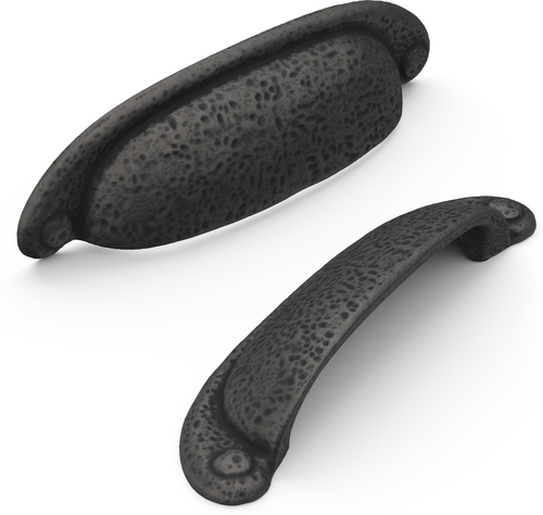 Get Belwith P3004-BI Collection Cup Pull 3'' & 3-3/4'' cc Black Iron Finish