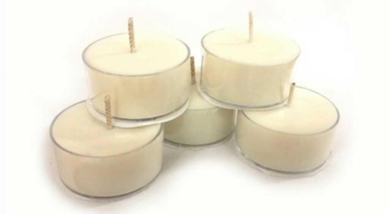 BCandle 100% Pure Raw Beeswax Tea Lights Candles Organic Hand Made (Pack of 6)