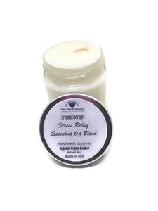Aromatherapy Stress Relief Essential Oil Soy Wax Candle 6 Ounce 14.99 Bear Natural Organics