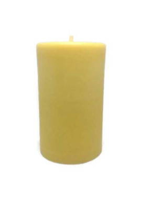 Handmade Pure Raw  Golden Yellow Organic Beeswax Pillar Candle 2.45" x 4.2"  10oz