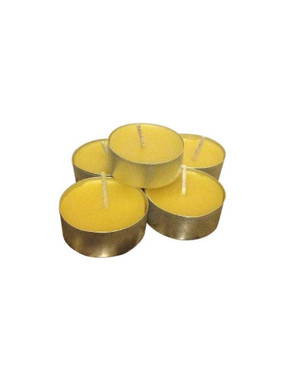 Organic Handmade Beeswax Tealight tin cup Candles pack of 6