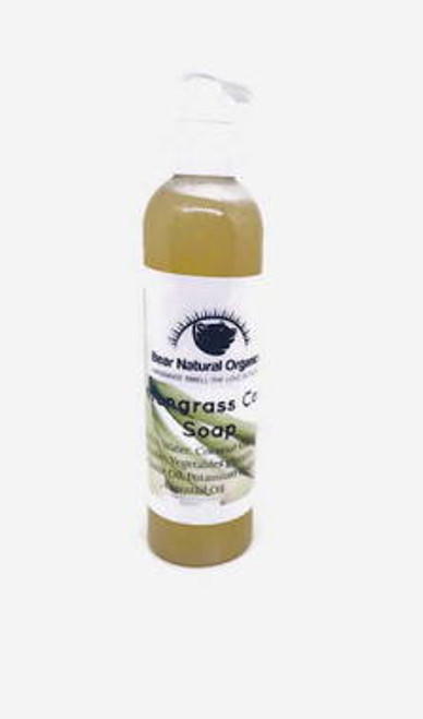 Liquid Hand and Body Wash Soap Natural Ingredients 8oz Dye free Lemongrass EO Scented.