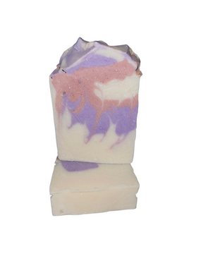 Black Raspberry vanilla soap on white back ground