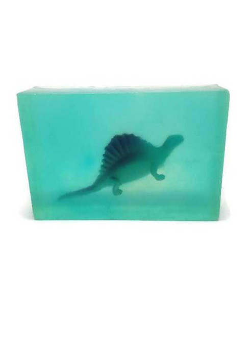 Bear Natural Organics  Clear Kids Face and Body Soap Bar  with  Dinosaur Toy inside Watermelon Scented 4 oz  