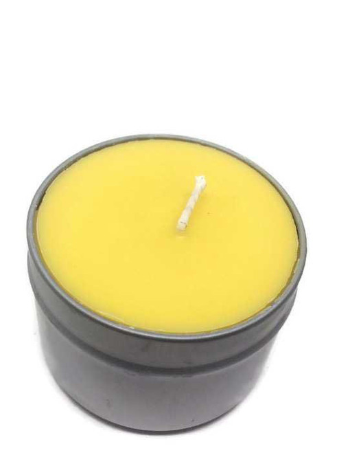 Bear Natural Organics Set of 6 Organic Golden Yellow  Aromatherapy Therapeutic Grade Essential Oil  Beeswax Tin Container Candle  2.5 oz each 