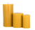 3 Set Organic Golden yellow honey beeswax pillar candle 3" x 3", 3" x 6" and 3"x 9"