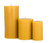 Bear Natural Organics Organic Beeswax Pillar Candle Golden Yellow  Aromatherapy 2" x 3.8", 2.45" x 4. 2" and 2.75x 4.6 Set of 3  