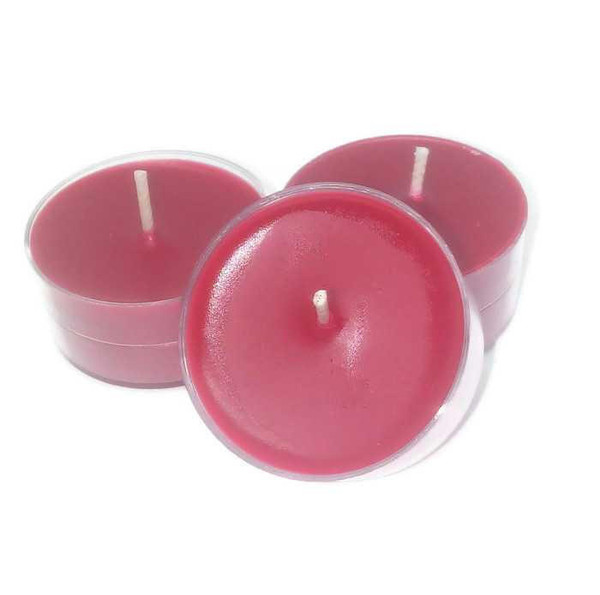 Bear Natural Organics All Natural Colored Red Soy Wax Tea Light Candles pack 20