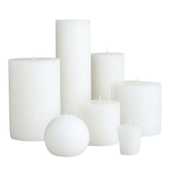  Show White Natural Kosher Soy Wax  Sphere 4" Pillar Candle 4.6oz 