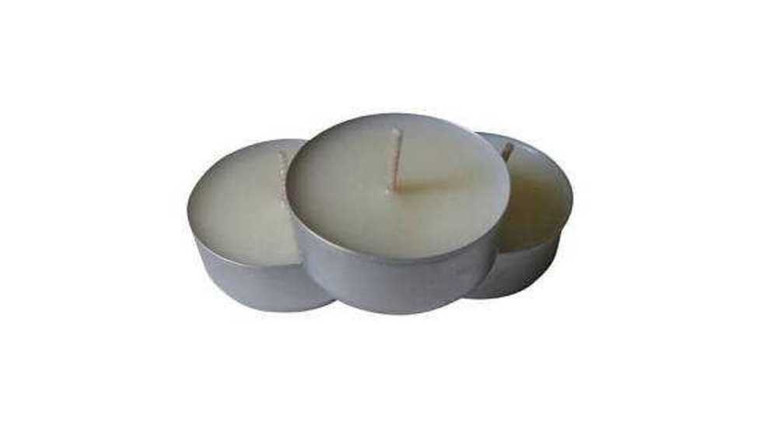 Organic Coconut Wax Tin Tea Light Candles Pack of 100 72 Bear Natural Organics
