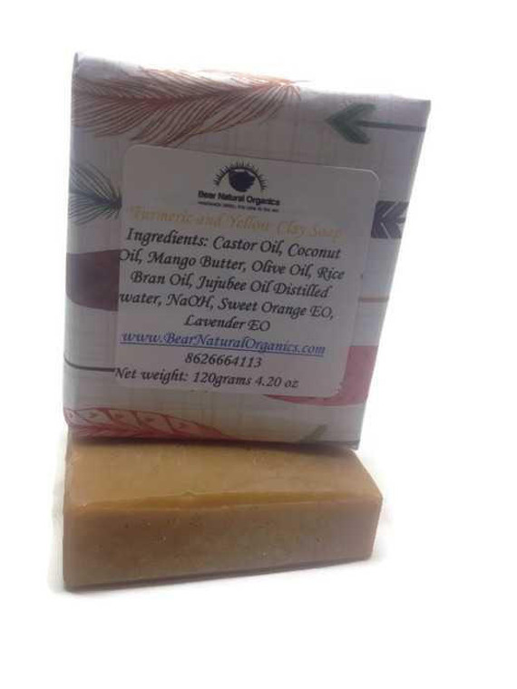 Bear Natural Organics Organic Turmeric and Yellow Clay Bar Soap 4 oz 