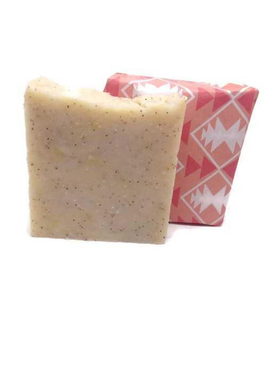 Bear Natural Organics Shea Butter Apricot Scrub Exfoliating Acne Face and Body  Soap Bar  