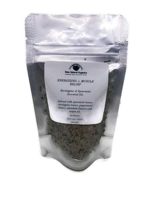 Himalayan Salt Soak With Eucalyptus and Spearmint For Energizing Muscle Relief Great Detox 2 Once Packets 5.99 Bear Natural Organics