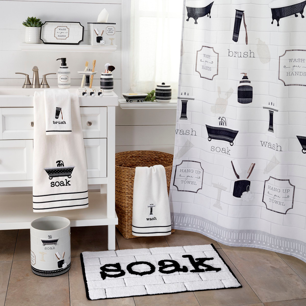 Avanti Bath Icons Hand Towel - White