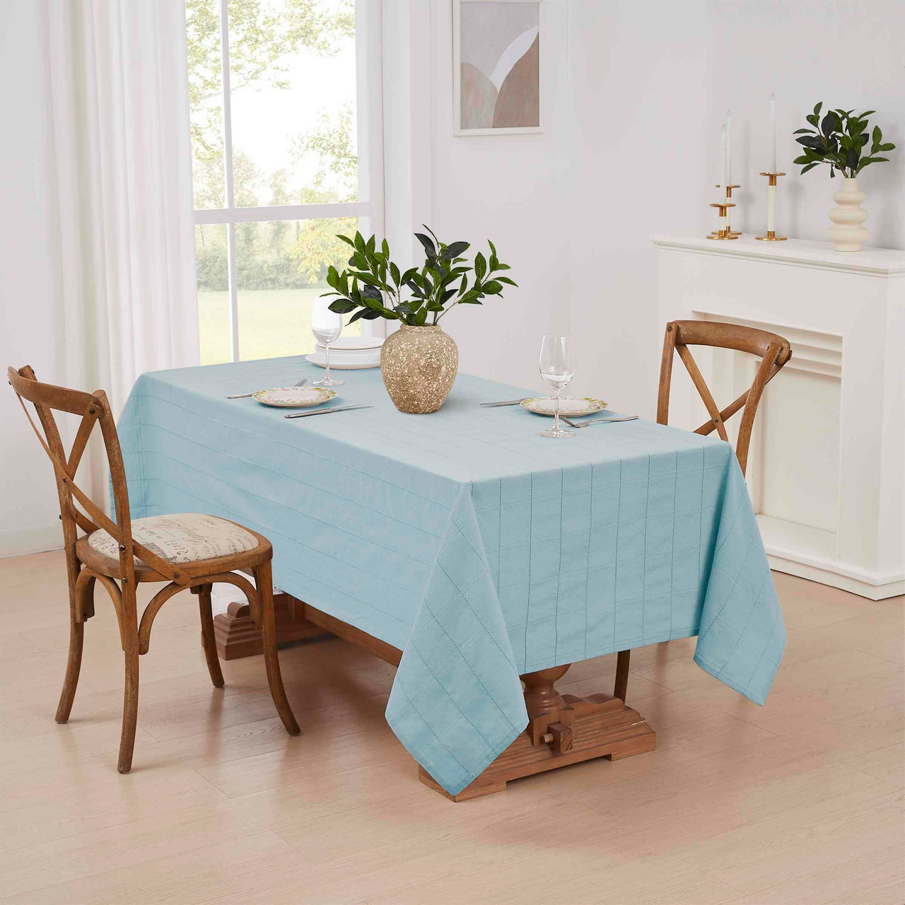 Izod Chadwick Sky Blue Table Linens - Avanti Linens