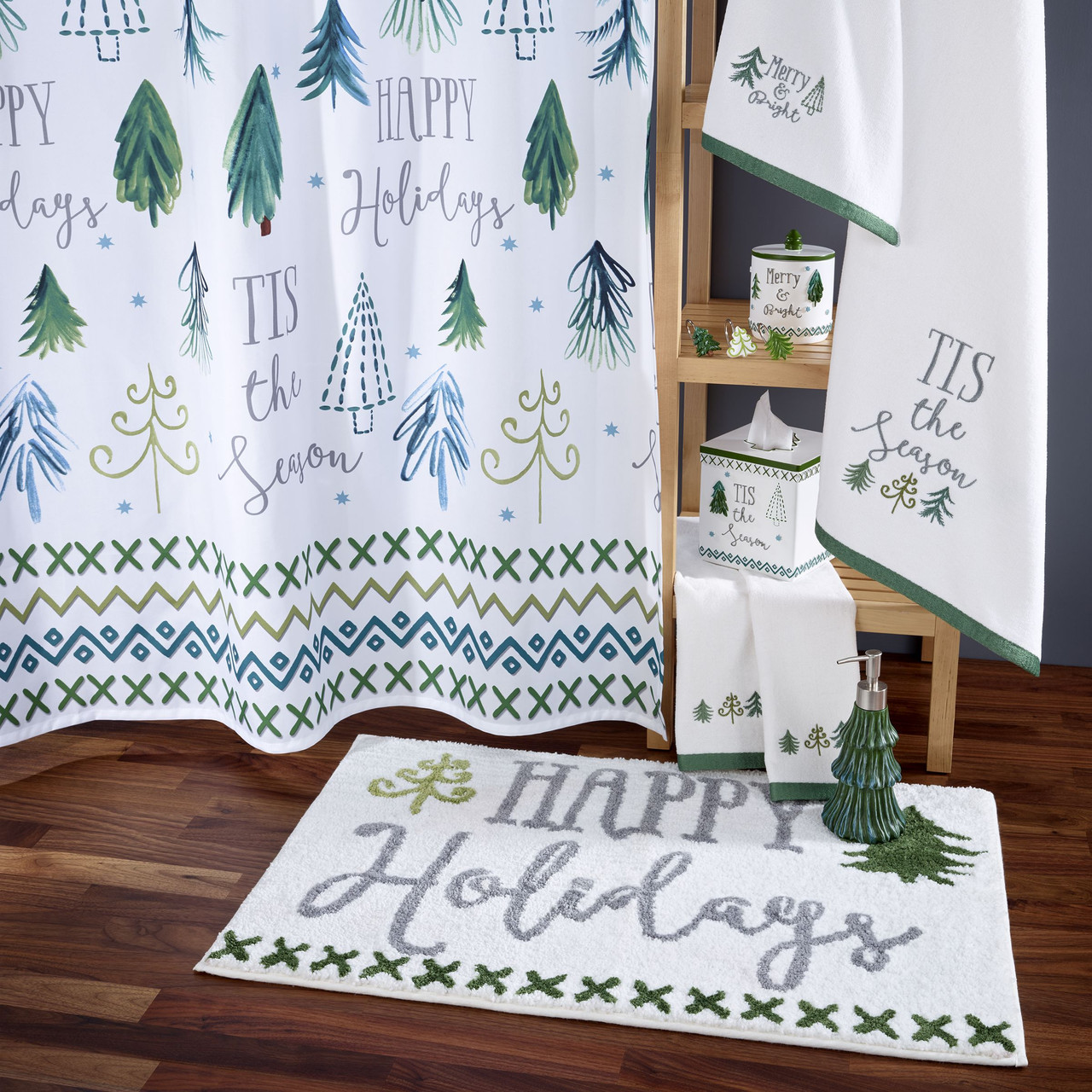 Avanti Linens Spode Christmas Tree Collection, katoen, veelkleurig, 3st