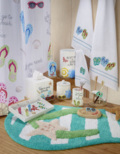 Avanti Linens Ocean Friends Wastebasket - Hand-Painted Resin, Colorful Fish & Turtle Design - View #2