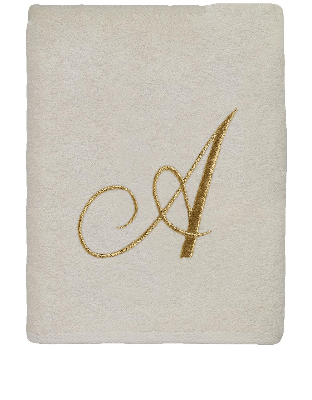 Ivory Gold Script Monogram - Avanti Linens