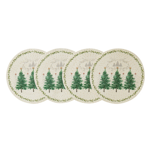 Trees 4-Pack Round Placemat Set