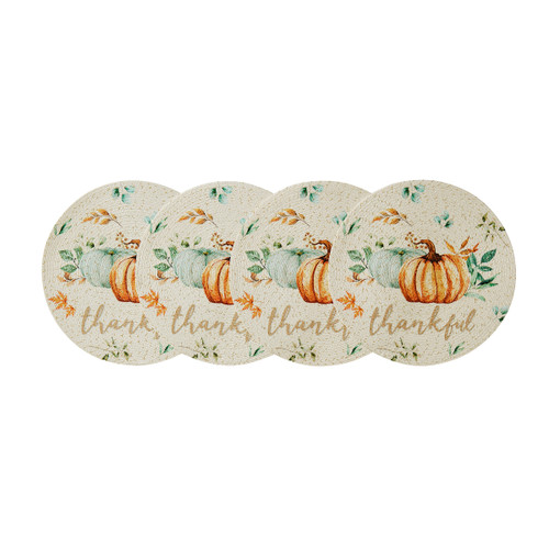 Grateful Patch 4-Pack Round Placemat Set