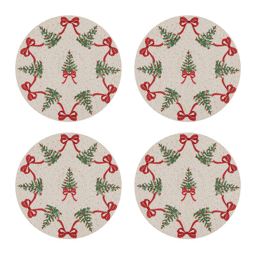 Bows & Trees Set of 4 Round Placemats
