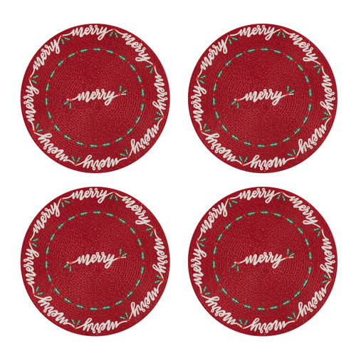 Merry Holly Set of 4 Round Placemats
