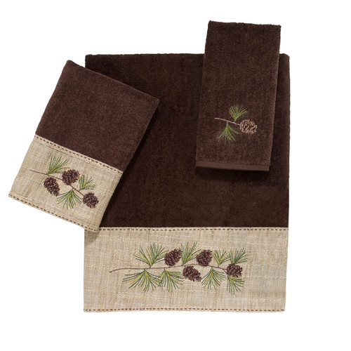 Pine Branch Towel Collection Mocha