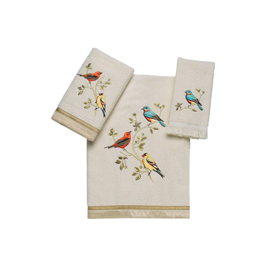 Gilded Birds Towel Collection Ivory - Avanti Linens
