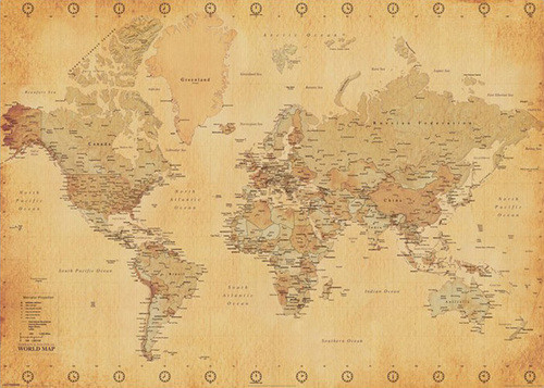 World Map - Vintage Style