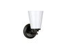 Craydon 1-Light Vanity Sconce, 1-Light, Medium Socket, 60W, 120V, Frosted White Glass, Black|Brushed Nickel|Aged Brass