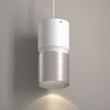 6in X 12inH 2-TONE Cylinder 1/24/30W 3CCT 120-277V DUAL-DIM Wiith Canopy WHITE/BN