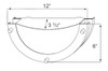 12-Inch 12 Watt LED Wall Mount Light Size