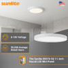 11" Round Mini Panel Motion Sensor Light Fixture, 21W, 2100 lumens, 120V, 2700K/3000K/3500K/4000K/5000K, 90 CRI, White, Frosted Lens