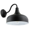 Gooseneck Rustic Barn Light Fixture, Wall Mount, E26 Base, Black, 120V, 60W Max, 12" Shade